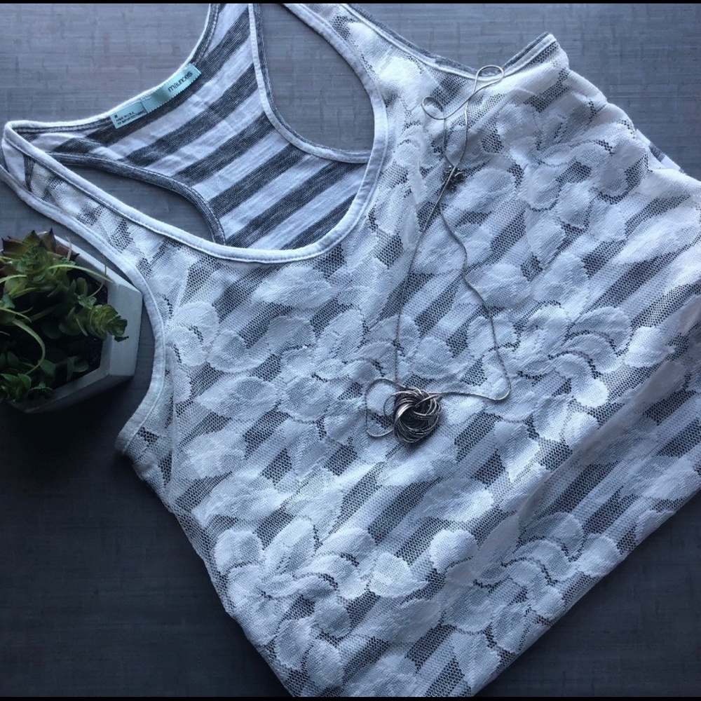 Lace covered tank top